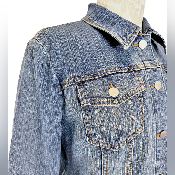 Cache Studded Denim Jacket Women's 12 - Picture 3 of 14